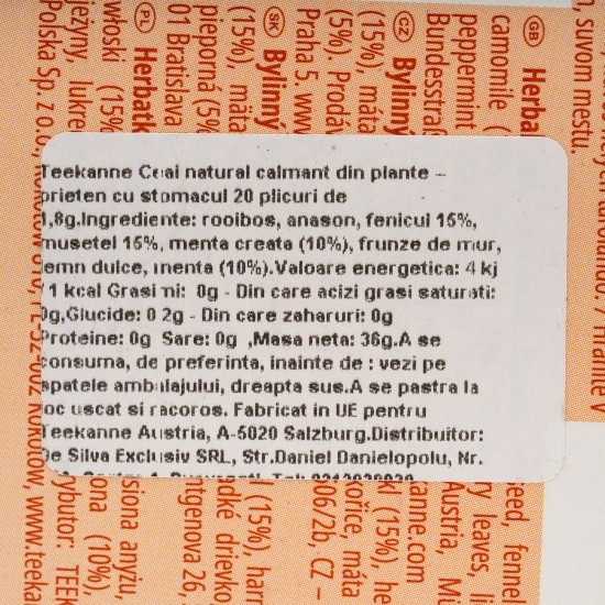 Ceai natural digestiv, 20 plicuri x 1.8g