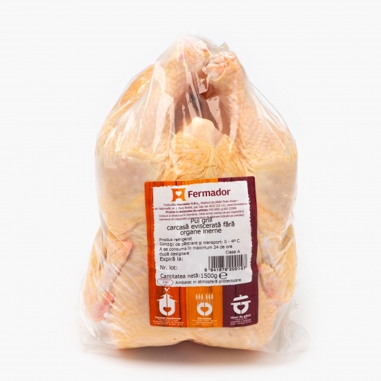 Pui grill carcasă eviscerată, fără organe interne 1.5kg