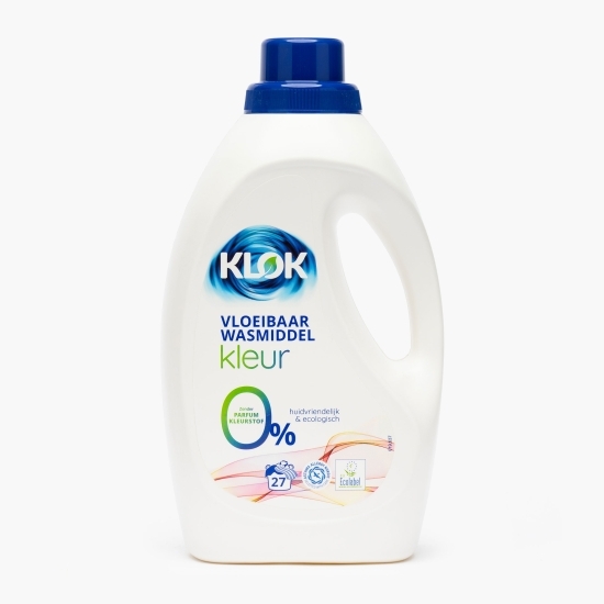 Detergent lichid pentru rufe colorate 0% parfum, 0% coloranți, 27 spălări, 1.485l