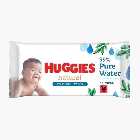Șervețele umede bebeluși 99% Pure Water 48 buc, 0% plastic
