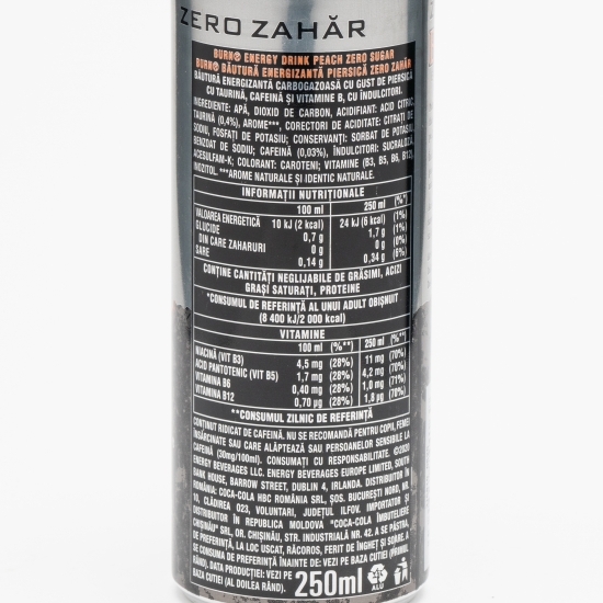 Băutură energizantă piersică zero zahăr 0.25l