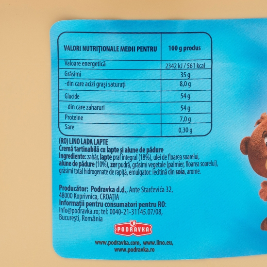 Cremă tartinabilă cu lapte și alune de pădure 2.5kg