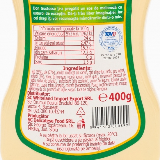 Sos de maioneză cu usturoi 400g