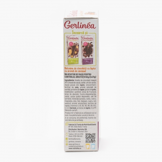 Batoane de ciocolată cu lapte și caramel 2x31g