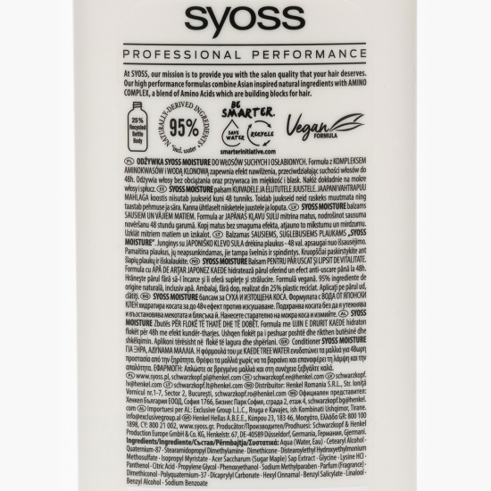 Balsam pentru păr uscat și lipsit de vitalitate 440ml