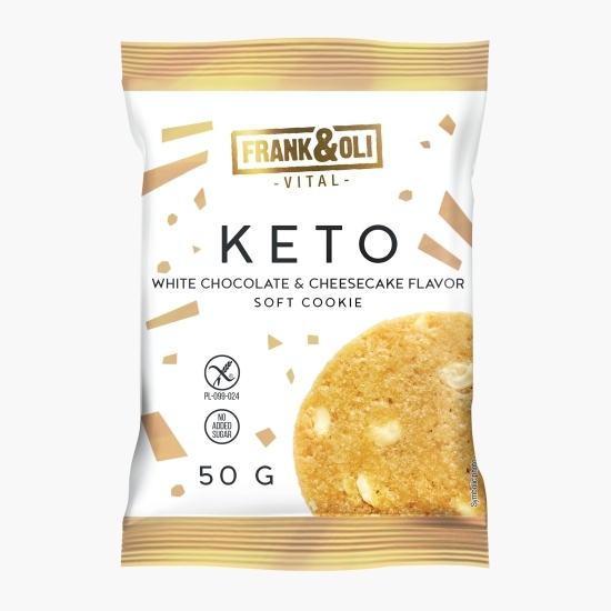 Cookie Soft cu ciocolată albă și aromă de cheesecake Keto, 50g