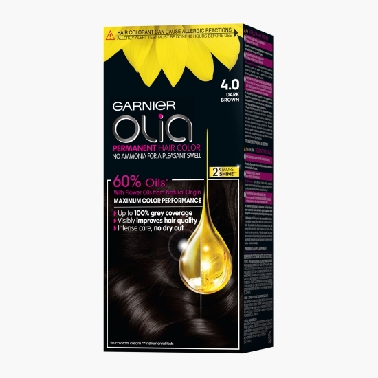 Vopsea de păr permanentă fără amoniac 4.0 Dark brown 112ml