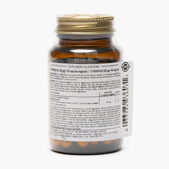 Vitamina K2 naturală 100μg 50 capsule vegetale