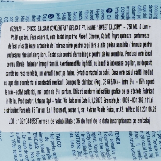 Balsam concentrat Sensitive +0 luni, 30 spălări, 0.75l