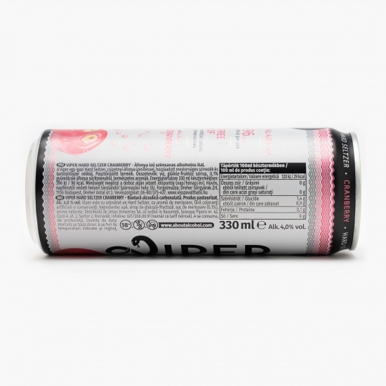Hard Seltzer cu arome de merișoare doză 0.4% alc. 0.33l