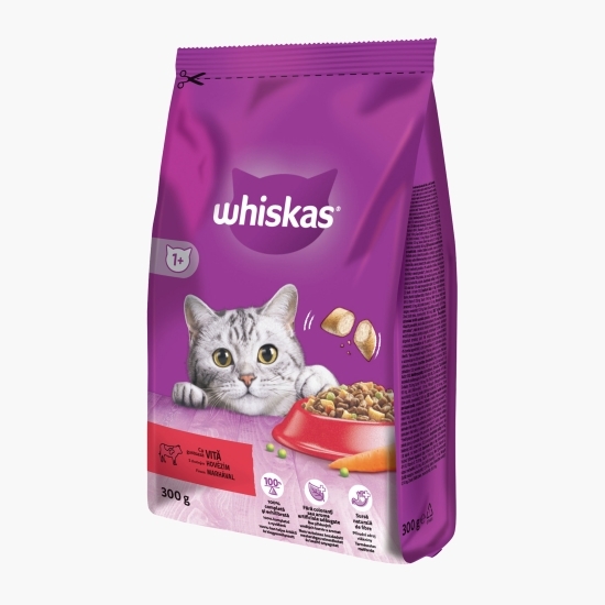 Hrană uscată pentru pisici adulte, 300g, cu vită
