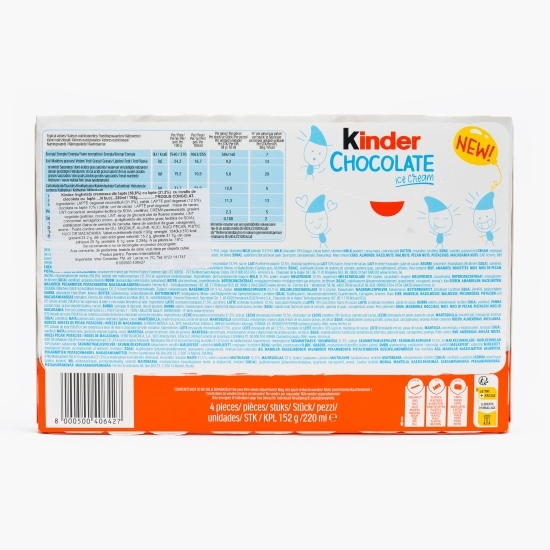 Înghețată lapte cu glazură de lapte și ciocolată cu lapte 4x55ml