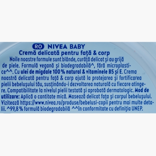 Cremă pentru față și corp pentru bebeluși Baby Soft 200ml