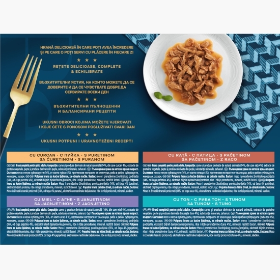 Hrană umedă pentru pisici Gourmet Perle Mini Filets în sos, 12x85, mix de arome (curcan, rață, miel, ton)