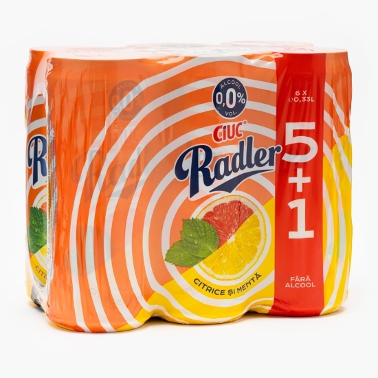 Bere fără alcool aromatizată cu aromă de citrice și mentă doză 6x0.33l (5+1)