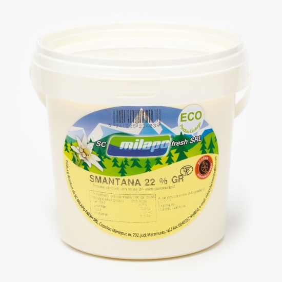 Smântână ecologică 22% grăsime 500g