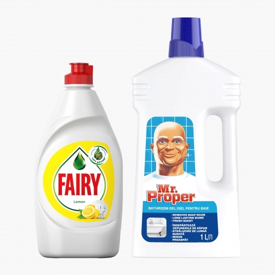 Pachet promo: detergent universal pentru baie 1l + detergent de vase Lemon 450ml