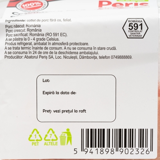Cotlet de porc, feliat 650g