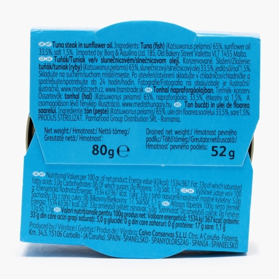 Ton în ulei de floarea soarelui 80g