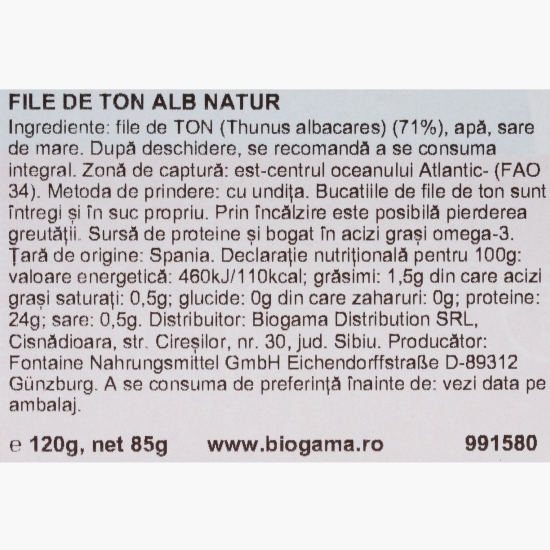 File de ton alb natur 120g