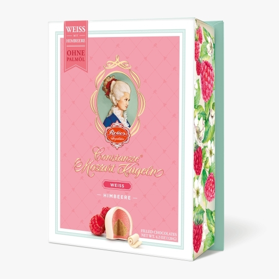 Praline Constanze cu zmeură și ciocolată albă 120g