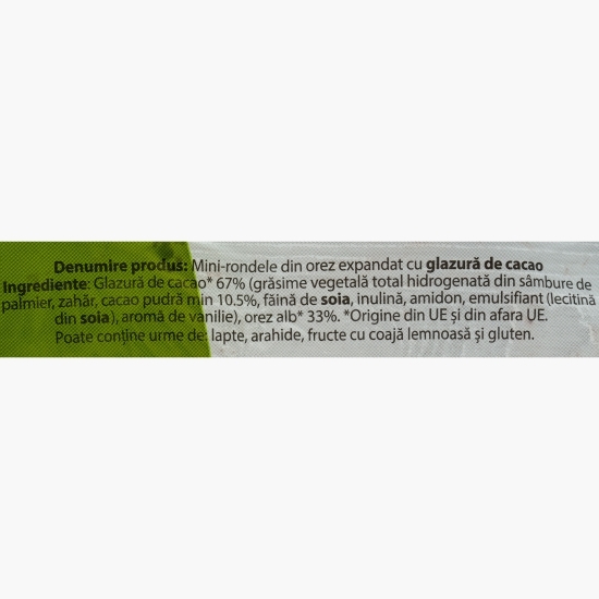 Mini-rondele din orez cu glazură de cacao 24g