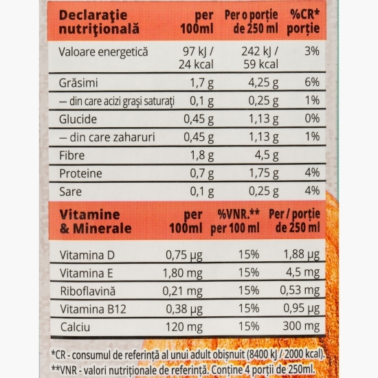 Băutură vegetală din migdale Carpos, fără zahăr 1l