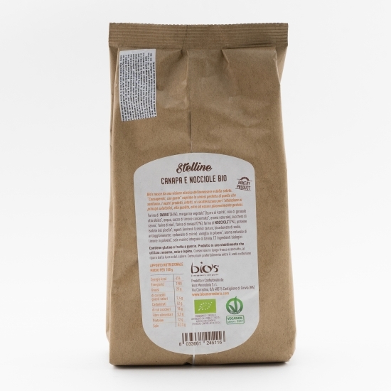 Biscuiți eco steluțe cu semințe de cânepă și alune de pădure 200g