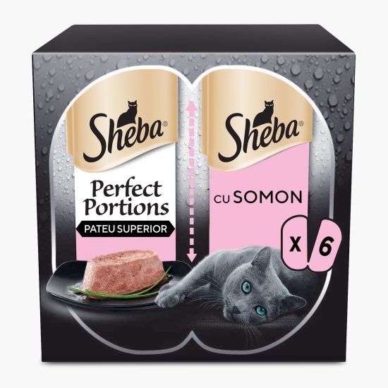 Hrană umedă pentru pisici adulte, 6x37.5g, Perfect Portions cu somon