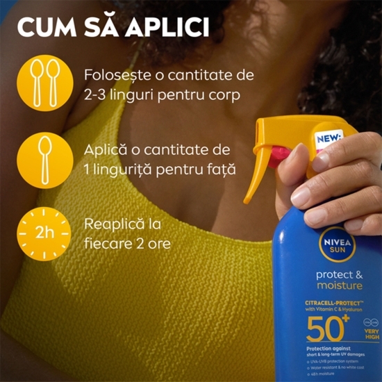 Spray de protecție solară Protect & Moisture, SPF 50+, 270ml