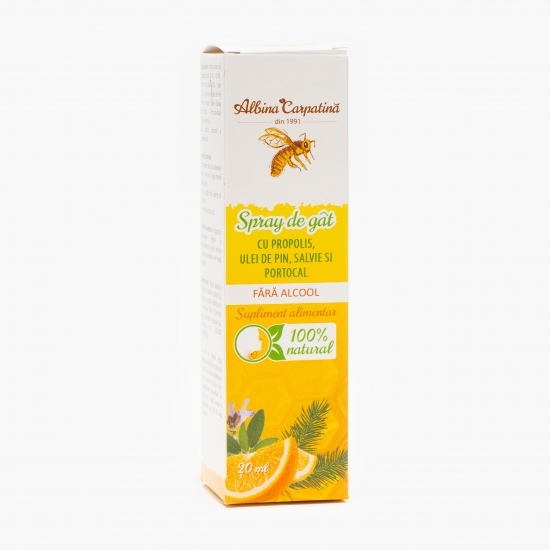 Spray de gât cu propolis, pin, salvie și portocal 20ml