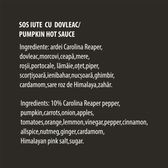 Sos iute Carolina Reaper cu dovleac 200ml