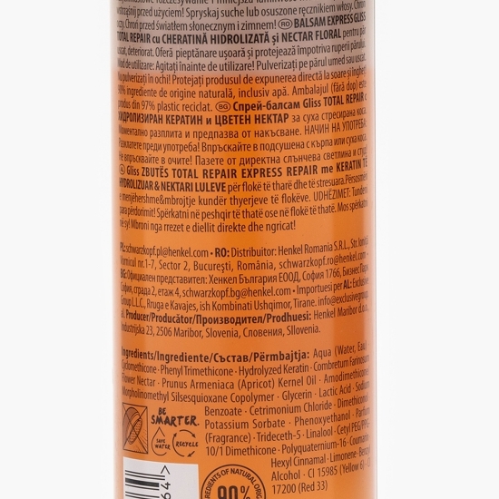 Balsam spray pentru păr uscat și deteriorat Total Repair 200ml
