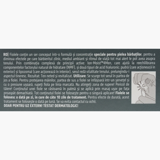 Fiole acid hialuronic 5% pentru bărbați, 10 fiole x 2ml