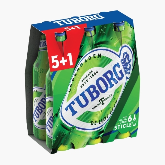 Bere blondă pasteurizată, sticlă 6x330ml (5+1)