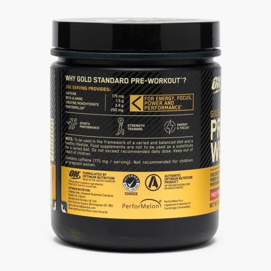 Pre Workout Gold Standard, aromă punch de fructe, 330g