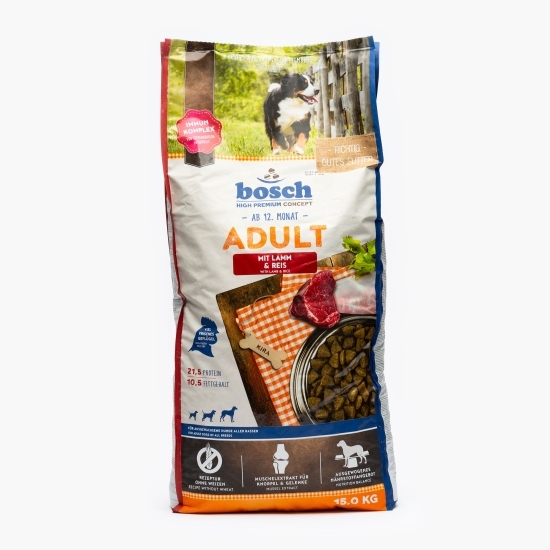 Hrană uscată pentru câini adulți, 15kg, cu miel și orez