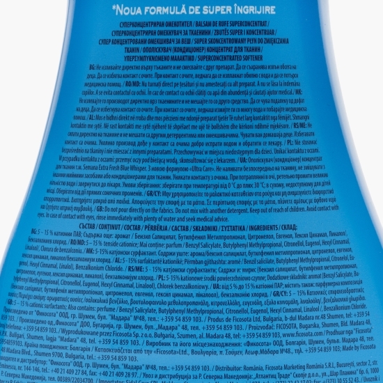 Balsam superconcentrat Extra Fresh Blue Whisper 68 spălări 1.7l