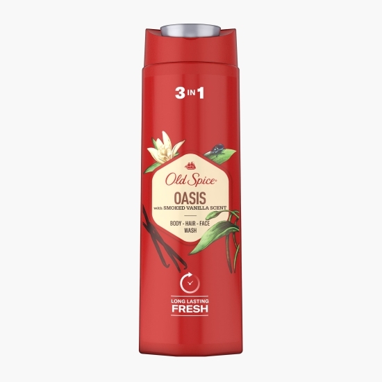 Gel de duș și șampon 3în1 Oasis pentru corp, păr și față, 400ml