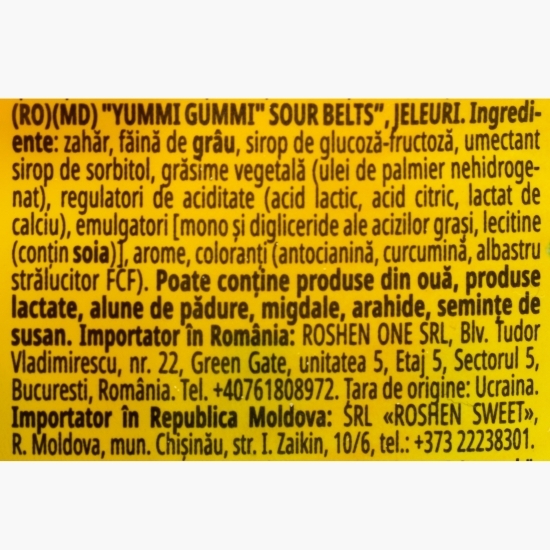 Jeleuri cu fructe Yummi Gummi Rainbow Belts 70g