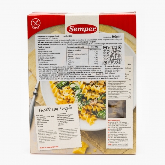 Paste - fusilli fără gluten 500g