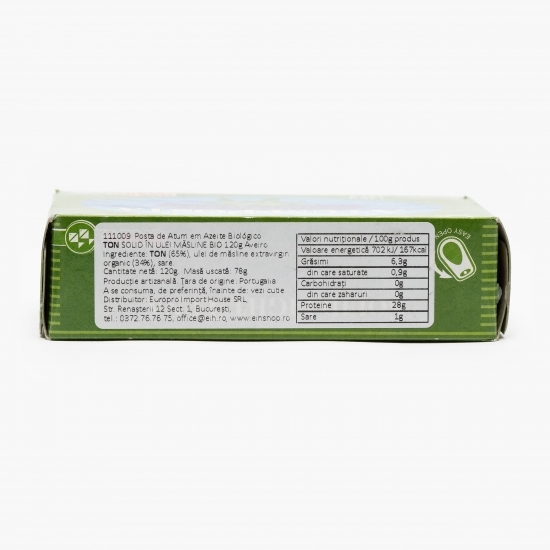 Ton solid în ulei de măsline eco 120g