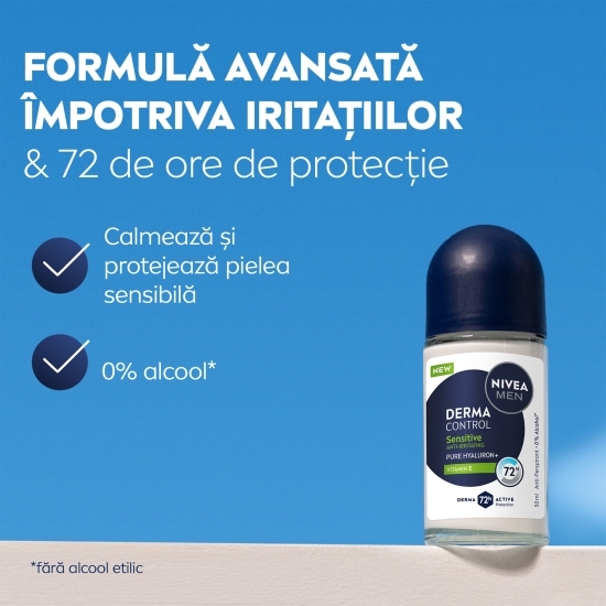 Deodorant antiperspirant roll-on Men Derma Control Sensitive, 50ml