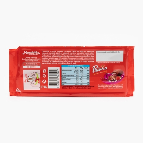 Ciocolată cu lapte cu cremă de căpșuni 90g