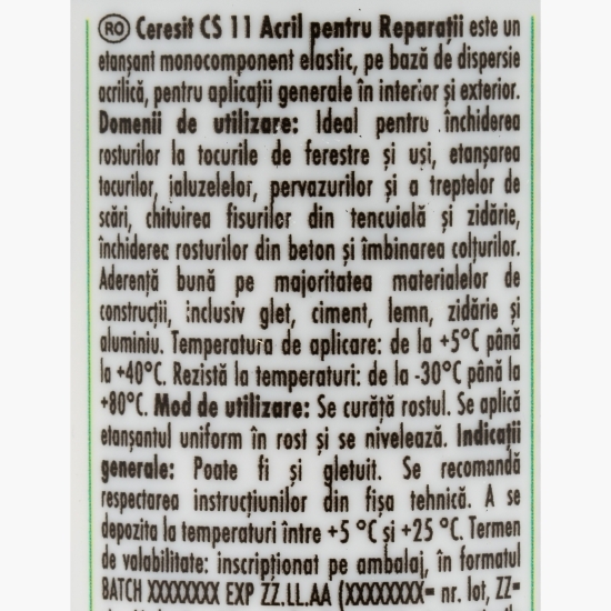Etanșant acrilic alb CS 11, 280ml