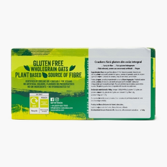 Biscuiți crackers fără gluten din ovăz integral 160g