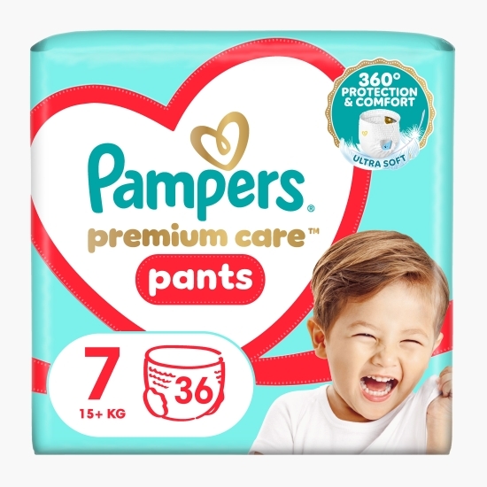 Scutece-chiloțel Premium Care Pants Mega Box mărimea 7, 15+ kg, 36 buc
