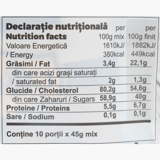 Mix pentru prăjitură cu ciocolată și cacao, Brownie Mix 450g