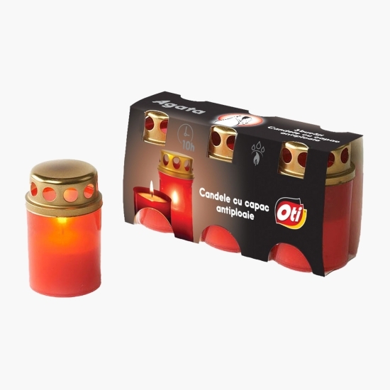 Candelă cu capac anti ploaie 3 buc/set