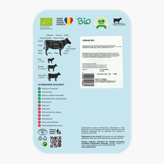 Kebab de vită eco 360g